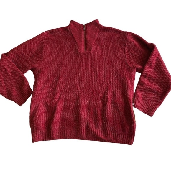 Orvis Wool Blend Quarter Zip Mock Neck Sweater - Picture 1 of 9